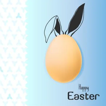 Color Easter card with realistic eggs and hand-drawn elements. 스톡 일러스트