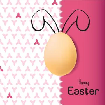 Color Easter card with realistic eggs and hand-drawn elements. Stockillustratie