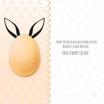 Color Easter card with realistic eggs and hand-drawn elements. 库存插图