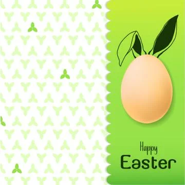 Color Easter card with realistic eggs and hand-drawn elements. Illustrazione stock