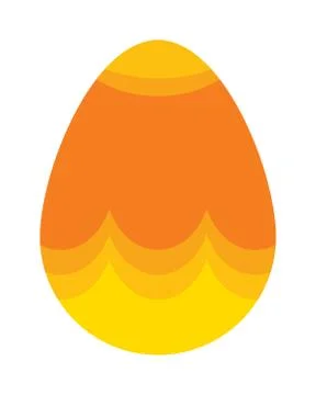 Color easter egg cartoon spring decoration and food symbol flat vector Illustrazione stock