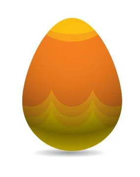 Color easter egg cartoon spring decoration and food symbol flat vector Stock Illustration