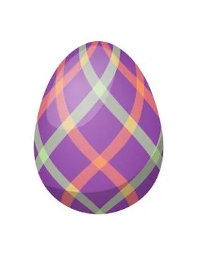 Color easter egg cartoon spring decoration and food symbol flat vector Stock Illustration