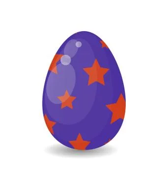 Color easter egg cartoon spring decoration and food symbol flat illustration Illustrazione stock