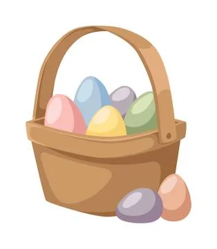 Color easter egg cartoon spring decoration and food symbol flat illustration Illustrazione stock