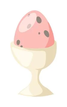 Color easter egg cartoon spring decoration and food symbol flat illustration Stock Illustration