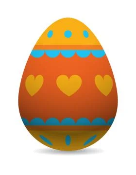 Color easter egg cartoon spring decoration and food symbol flat vector Illustrazione stock