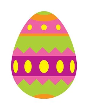 Color easter egg cartoon spring decoration and food symbol flat vector Illustrazione stock