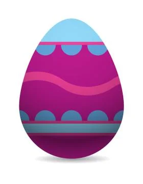 Color easter egg cartoon spring decoration and food symbol flat vector Illustrazione stock