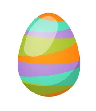 Color easter egg cartoon spring decoration and food symbol flat vector 스톡 일러스트