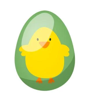 Color easter egg cartoon spring decoration and food symbol flat vector Illustrazione stock