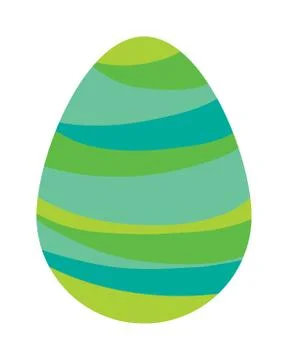 Color easter egg cartoon spring decoration and food symbol flat vector Stock Illustration