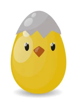 Color easter egg cartoon spring decoration and food symbol flat vector Illustrazione stock