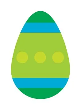 Color easter egg cartoon spring decoration and food symbol flat vector Stock Illustration