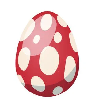 Color easter egg cartoon spring decoration and food symbol flat vector Illustrazione stock