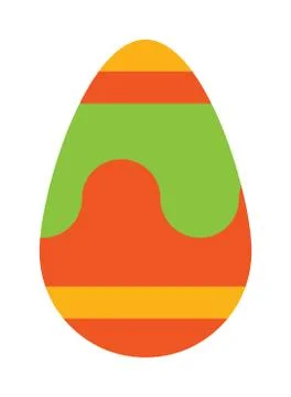 Color easter egg cartoon spring decoration and food symbol flat vector Illustrazione stock