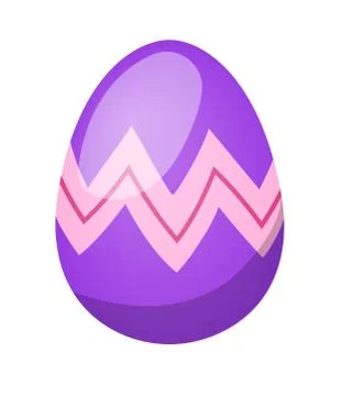 Color easter egg cartoon spring decoration and food symbol flat vector Stock Illustration