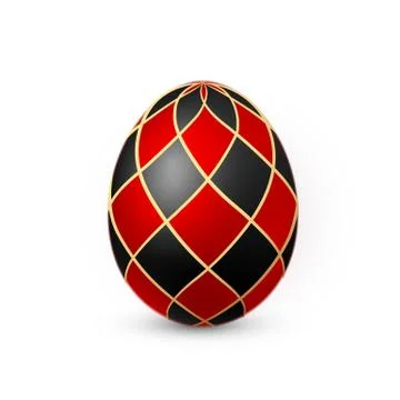 Color Easter egg on white background. Design template. Vector illustration. Stock Illustration