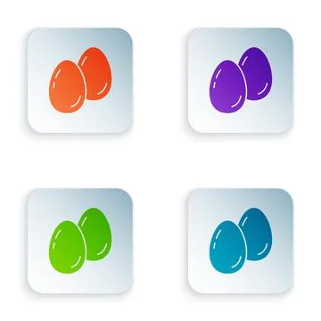 Color Easter eggs icon isolated on white background. Happy Easter. Set colorf Stock Illustration