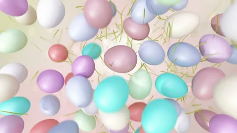 Color easter eggs jumping in slow motion 4K Stock Footage 149173631