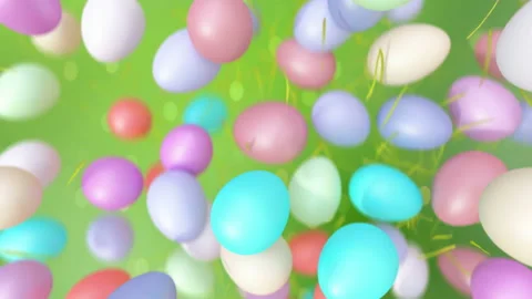 Color easter eggs jumping in slow motion 4K Video stock 149174123