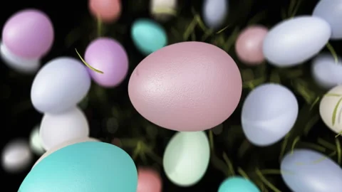 Color easter eggs jumping in slow motion 4K Stock Footage 149174398