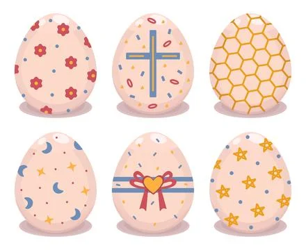 Color Easter eggs set Stock Illustration