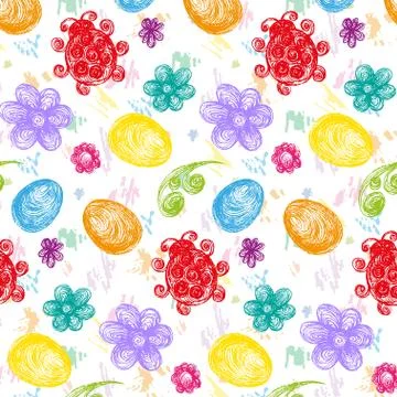 Color easterabstract seamless pattern Stock Illustration