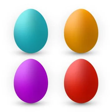 Color Eggs Collection With Gradient Mesh, design template, Vector Illustratio Stock Illustration