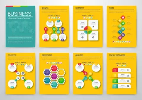 Color elements for infographics Stock Illustration