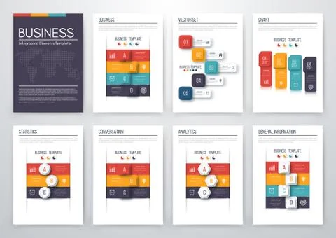 Color elements for infographics Stock Illustration