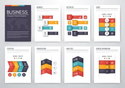 Color elements for infographics Stock Illustration