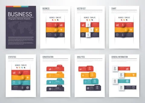 Color elements for infographics Stock Illustration