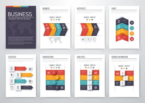 Color elements for infographics Illustrazione stock