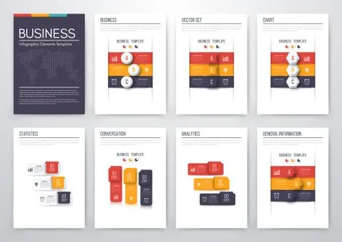Color elements for infographics Stock Illustration
