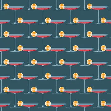 Color elements in vector. Seamless pattern Abstract cocktails print. Stock Illustration