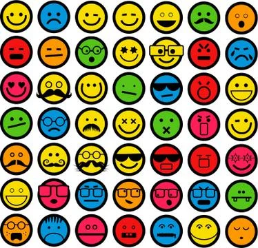Color Emoticons Ilustração Stock