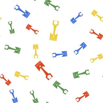 Color Engine piston icon isolated seamless pattern on white background. Car Illustrazione stock