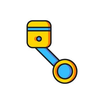 Color Engine piston icon isolated on white background. Car engine piston si.. Stock Illustration