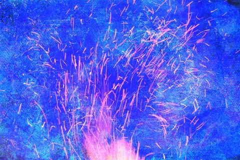 Color-enhanced image of corroded surface with psychedelic hues of purple Stock Photos