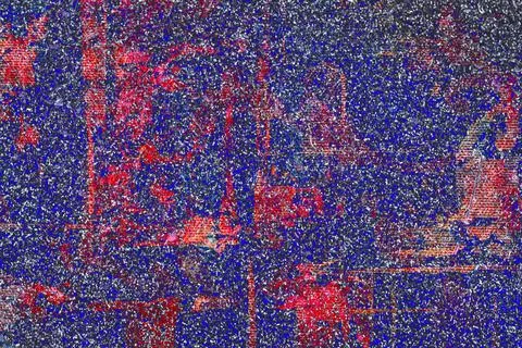 Color-enhanced image of corroded surface with psychedelic hues Stock Photos