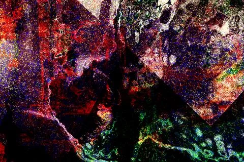 Color-enhanced image of corroded surface with psychedelic hues of purple Stock Photos