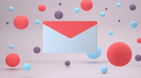 Color envelope, E-mail icon 3D render image Illustrazione stock