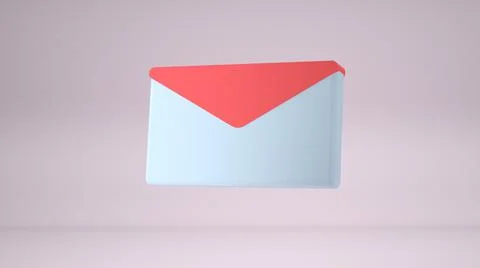 Color envelope, E-mail icon 3D render image Stock Illustration