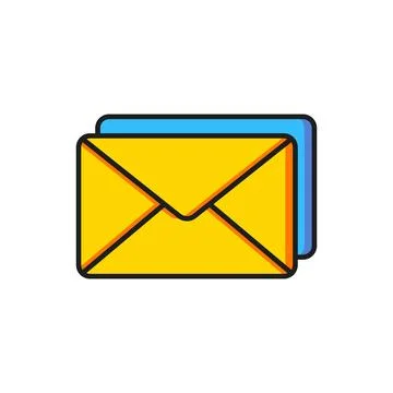 Color Envelope icon isolated on white background. Email message letter symb.. Stock Illustration