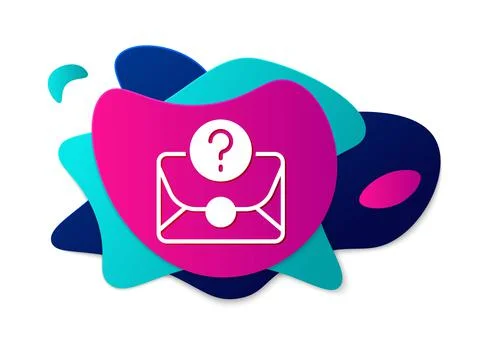 Color Envelope with question mark icon isolated on white background. Letter with Stock Illustration