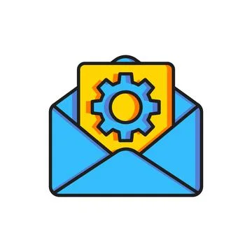 Color Envelope setting icon isolated on white background. Flat filled outli.. Stock Illustration