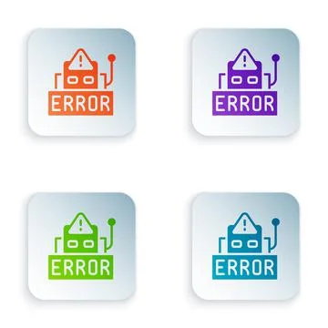 Color Error in the operation program of the robot icon isolated on white Stock Illustration