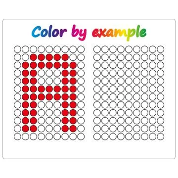 Color by example. Learning alphabet, letters. worksheet for preschool childre Stock Illustration