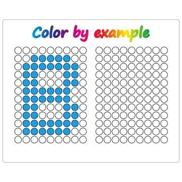 Color by example. Learning alphabet, letters. worksheet for preschool childre Stock Illustration